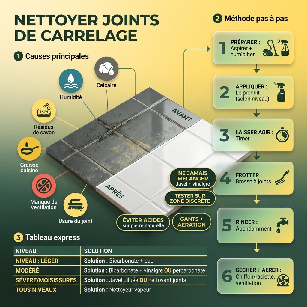 Explication nettoyage de joints de carrelage